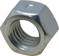 Value Collection - 1/2-13 UNC Grade 2 Two Way Lock Nut with Distorted Thread - 3/4" Width Across Flats, 7/16" High, Zinc-Plated Finish - USA Tool & Supply