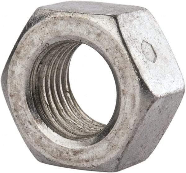 Value Collection - 7/16-20 UNF Grade 2 Two Way Lock Nut with Distorted Thread - 11/16" Width Across Flats, 3/8" High, Zinc-Plated Finish - USA Tool & Supply