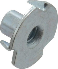 Value Collection - #8-32 Zinc-Plated Steel Standard Tee Nut - 1/4" Barrel Length, 5/8" Flange Diam, 3 Prongs - USA Tool & Supply