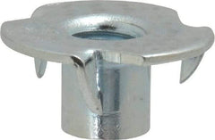 Value Collection - 5/16-18 Zinc-Plated Steel Standard Tee Nut - 3/8" Barrel Length, 7/8" Flange Diam, 3 Prongs - USA Tool & Supply