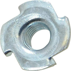 Value Collection - 3/8-16 Zinc-Plated Steel Standard Tee Nut - 7/16" Barrel Length, 1" Flange Diam, 3 Prongs - USA Tool & Supply