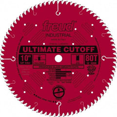 Freud - 10" Diam, 5/8" Arbor Hole Diam, 80 Tooth Wet & Dry Cut Saw Blade - Carbide-Tipped, Standard Round Arbor - USA Tool & Supply