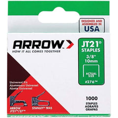 Arrow - 7/16" Wide Galvanized Steel Light-Duty Staples - 3/8" Leg Length - USA Tool & Supply