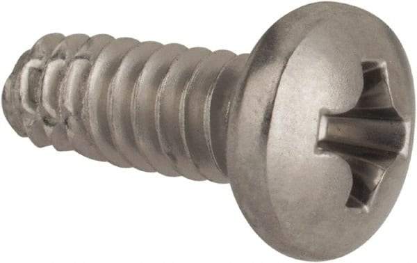 Value Collection - #6-32 UNC Thread, 3/8" Length Under Head, #2 Phillips Drive Stainless Steel Thread Cutting Screw - Pan Head, Grade 410, Point Type F - USA Tool & Supply