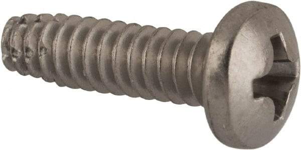 Value Collection - #6-32 UNC Thread, 1/2" Length Under Head, #2 Phillips Drive Stainless Steel Thread Cutting Screw - Pan Head, Grade 410, Point Type F - USA Tool & Supply
