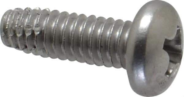 Value Collection - #8-32 UNC Thread, 1/2" Length Under Head, #2 Phillips Drive Stainless Steel Thread Cutting Screw - Pan Head, Grade 410, Point Type F - USA Tool & Supply