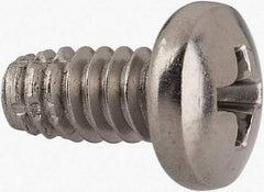 Value Collection - #10-24 UNC Thread, 3/8" Length Under Head, #2 Phillips Drive Stainless Steel Thread Cutting Screw - Pan Head, Grade 410, Point Type F - USA Tool & Supply