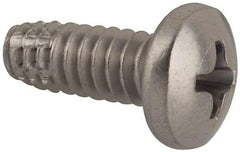 Value Collection - #10-24 UNC Thread, 1/2" Length Under Head, #2 Phillips Drive Stainless Steel Thread Cutting Screw - Pan Head, Grade 410, Point Type F - USA Tool & Supply