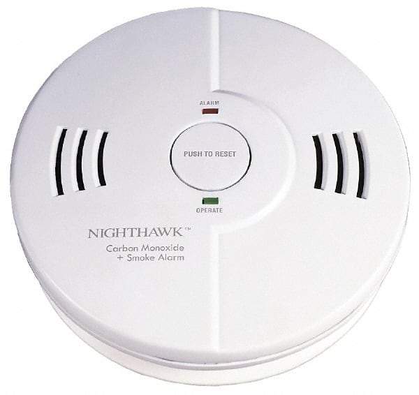 Kidde - 5-3/4 Inch Diameter, Smoke and Carbon Monoxide Alarm - 85 dB Decibel Rating, AA Battery Included, Indicating Light, Tamper Resistant - USA Tool & Supply