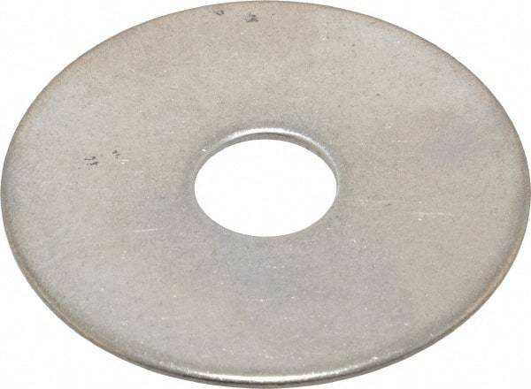 Value Collection - 1/2" Screw, Grade 18-8 Stainless Steel Fender Flat Washer - 17/32" ID x 2" OD, 0.06" Thick - USA Tool & Supply