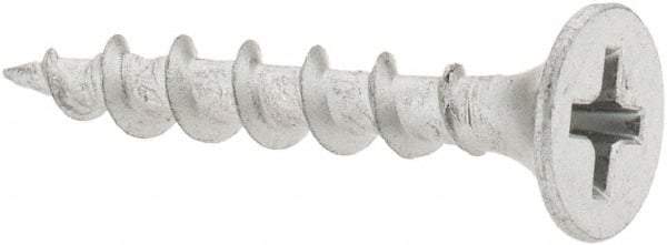Value Collection - #6 Bugle Head, Phillips Steel Deck Screw - 1" OAL, Galvanized, Grade 2 - USA Tool & Supply