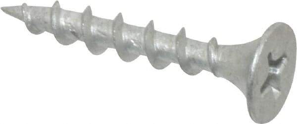 Value Collection - #6 Bugle Head, Phillips Steel Deck Screw - 1" OAL, Galvanized, Grade 2 - USA Tool & Supply