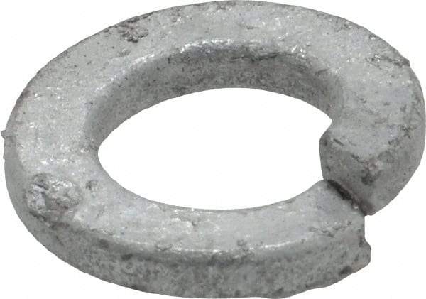 Value Collection - 3/8", 0.382" ID, 0.094" Thick Split Lock Washer - Steel, Hot Dipped Galvanized Finish, 0.382" Min ID, 0.385" Max ID, 0.68" Min OD, 0.683" Max OD - USA Tool & Supply