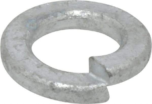 Value Collection - 1/2", 0.509" ID, 1/8" Thick Split Lock Washer - Steel, Hot Dipped Galvanized Finish, 0.509" Min ID, 0.512" Max ID, 0.869" Min OD, 0.873" Max OD - USA Tool & Supply