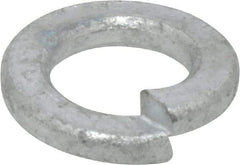 Value Collection - 1/2", 0.509" ID, 1/8" Thick Split Lock Washer - Steel, Hot Dipped Galvanized Finish, 0.509" Min ID, 0.512" Max ID, 0.869" Min OD, 0.873" Max OD - USA Tool & Supply