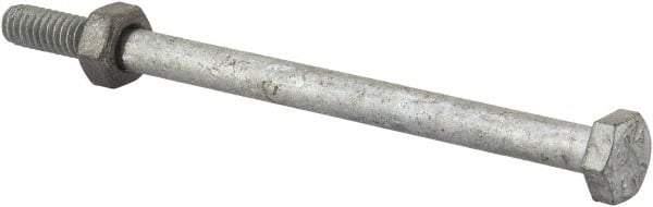 Value Collection - 1/4-20 Thread, 4" Length Under Head, Steel Hex Head Bolt - Hot Dipped Galvanized Coated, 7/16" Hex, UNC Thread, ANSI/ASME B18.2.2 & ASME B18.2.1, Grade 2 - USA Tool & Supply