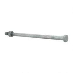 Value Collection - 1/4-20 Thread, 5" Length Under Head, Steel Hex Head Bolt - Hot Dipped Galvanized Coated, 7/16" Hex, UNC Thread, ANSI/ASME B18.2.2 & ASME B18.2.1, Grade 2 - USA Tool & Supply