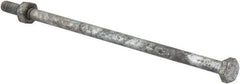 Value Collection - 1/4-20 Thread, 6" Length Under Head, Steel Hex Head Bolt - Hot Dipped Galvanized Coated, 7/16" Hex, UNC Thread, ANSI/ASME B18.2.2 & ASME B18.2.1, Grade 2 - USA Tool & Supply