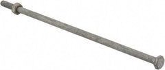 Value Collection - 1/4-20 Thread, 8" Length Under Head, Steel Hex Head Bolt - Hot Dipped Galvanized Coated, 7/16" Hex, UNC Thread, ANSI/ASME B18.2.2 & ASME B18.2.1, Grade 2 - USA Tool & Supply