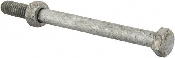 Value Collection - 5/16-18 Thread, 4" Length Under Head, Steel Hex Head Bolt - Hot Dipped Galvanized Coated, 1/2" Hex, UNC Thread, ANSI/ASME B18.2.2 & ASME B18.2.1, Grade 2 - USA Tool & Supply