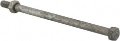 Value Collection - 5/16-18 Thread, 6" Length Under Head, Steel Hex Head Bolt - Hot Dipped Galvanized Coated, 1/2" Hex, UNC Thread, ANSI/ASME B18.2.2 & ASME B18.2.1, Grade 2 - USA Tool & Supply