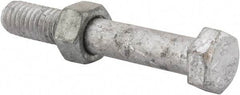 Value Collection - 3/8-16 Thread, 2-1/2" Length Under Head, Steel Hex Head Bolt - Hot Dipped Galvanized Coated, 9/16" Hex, UNC Thread, ANSI/ASME B18.2.2 & ASME B18.2.1, Grade 2 - USA Tool & Supply