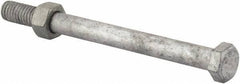 Value Collection - 3/8-16 Thread, 4-1/2" Length Under Head, Steel Hex Head Bolt - Hot Dipped Galvanized Coated, 9/16" Hex, UNC Thread, ANSI/ASME B18.2.2 & ASME B18.2.1, Grade 2 - USA Tool & Supply
