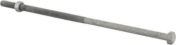Value Collection - 3/8-16 Thread, 11" Length Under Head, Steel Hex Head Bolt - Hot Dipped Galvanized Coated, 9/16" Hex, ANSI/ASME B18.2.2 & ASME B18.2.1, Grade 2 - USA Tool & Supply