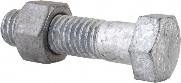 Value Collection - 1/2-13 Thread, 2" Length Under Head, Steel Hex Head Bolt - Hot Dipped Galvanized Coated, 3/4" Hex, UNC Thread, ANSI/ASME B18.2.2 & ASME B18.2.1, Grade 2 - USA Tool & Supply