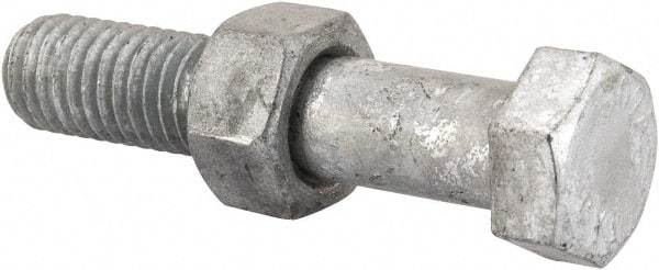 Value Collection - 1/2-13 Thread, 2-1/2" Length Under Head, Steel Hex Head Bolt - Hot Dipped Galvanized Coated, 3/4" Hex, UNC Thread, ANSI/ASME B18.2.2 & ASME B18.2.1, Grade 2 - USA Tool & Supply