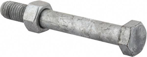 Value Collection - 1/2-13 Thread, 4" Length Under Head, Steel Hex Head Bolt - Hot Dipped Galvanized Coated, 3/4" Hex, UNC Thread, ANSI/ASME B18.2.2 & ASME B18.2.1, Grade 2 - USA Tool & Supply