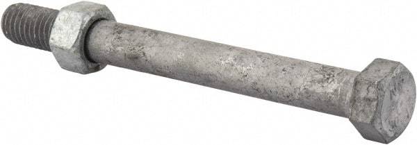 Value Collection - 1/2-13 Thread, 5" Length Under Head, Steel Hex Head Bolt - Hot Dipped Galvanized Coated, 3/4" Hex, UNC Thread, ANSI/ASME B18.2.2 & ASME B18.2.1, Grade 2 - USA Tool & Supply