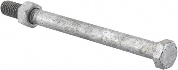 Value Collection - 1/2-13 Thread, 6-1/2" Length Under Head, Steel Hex Head Bolt - Hot Dipped Galvanized Coated, 3/4" Hex, UNC Thread, ANSI/ASME B18.2.2 & ASME B18.2.1, Grade 2 - USA Tool & Supply