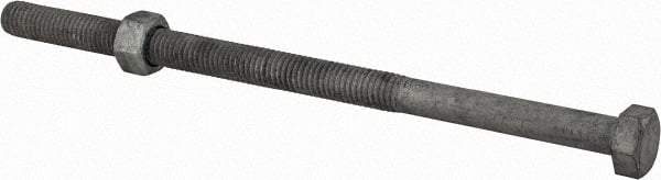 Value Collection - 1/2-13 Thread, 9" Length Under Head, Steel Hex Head Bolt - Hot Dipped Galvanized Coated, 3/4" Hex, UNC Thread, ANSI/ASME B18.2.2 & ASME B18.2.1, Grade 2 - USA Tool & Supply
