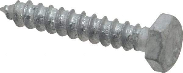 Value Collection - 1/4" Screw, 1-1/2" Length Under Head, Steel, Hex Head Lag Screw - Hot Dipped Galvanized, AISI 1006, ASME B18.2.1 Fastner, Grade 1006-1022 - USA Tool & Supply