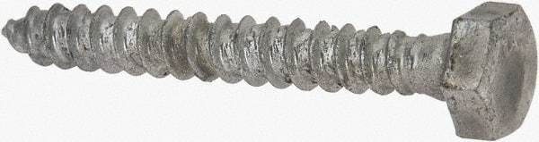 Value Collection - 1/4" Screw, 2" Length Under Head, Steel, Hex Head Lag Screw - Hot Dipped Galvanized, AISI 1006, ASME B18.2.1 Fastner, Grade 1006-1022 - USA Tool & Supply