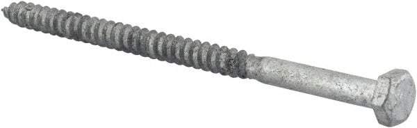 Value Collection - 1/4" Screw, 4-1/2" Length Under Head, Steel, Hex Head Lag Screw - Hot Dipped Galvanized, AISI 1006, ASME B18.2.1 Fastner, Grade 1006-1022 - USA Tool & Supply