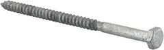 Value Collection - 1/4" Screw, 4-1/2" Length Under Head, Steel, Hex Head Lag Screw - Hot Dipped Galvanized, AISI 1006, ASME B18.2.1 Fastner, Grade 1006-1022 - USA Tool & Supply
