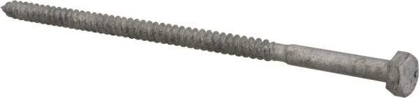 Value Collection - 1/4" Screw, 6" Length Under Head, Steel, Hex Head Lag Screw - Hot Dipped Galvanized, AISI 1006, ASME B18.2.1 Fastner, Grade 1006-1022 - USA Tool & Supply