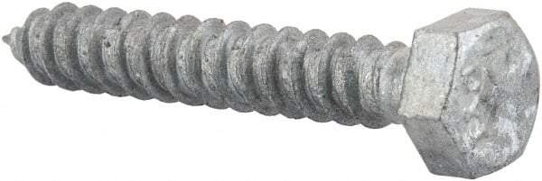 Value Collection - 5/16" Screw, 2" Length Under Head, Steel, Hex Head Lag Screw - Hot Dipped Galvanized, AISI 1006, ASME B18.2.1 Fastner, Grade 1006-1022 - USA Tool & Supply