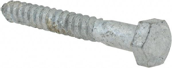 Value Collection - 5/16" Screw, 2-1/2" Length Under Head, Steel, Hex Head Lag Screw - Hot Dipped Galvanized, AISI 1006, ASME B18.2.1 Fastner, Grade 1006-1022 - USA Tool & Supply