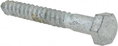 Value Collection - 5/16" Screw, 2-1/2" Length Under Head, Steel, Hex Head Lag Screw - Hot Dipped Galvanized, AISI 1006, ASME B18.2.1 Fastner, Grade 1006-1022 - USA Tool & Supply