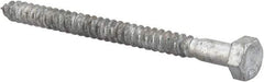 Value Collection - 5/16" Screw, 4" Length Under Head, Steel, Hex Head Lag Screw - Hot Dipped Galvanized, AISI 1006, ASME B18.2.1 Fastner, Grade 1006-1022 - USA Tool & Supply