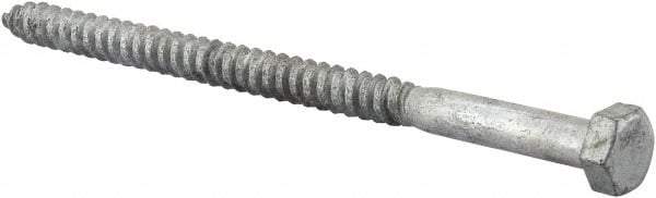 Value Collection - 5/16" Screw, 5" Length Under Head, Steel, Hex Head Lag Screw - Hot Dipped Galvanized, AISI 1006, ASME B18.2.1 Fastner, Grade 1006-1022 - USA Tool & Supply