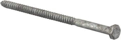 Value Collection - 5/16" Screw, 6" Length Under Head, Steel, Hex Head Lag Screw - Hot Dipped Galvanized, AISI 1006, ASME B18.2.1 Fastner, Grade 1006-1022 - USA Tool & Supply