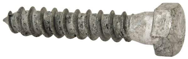 Value Collection - 3/8" Screw, 2" Length Under Head, Steel, Hex Head Lag Screw - Hot Dipped Galvanized, AISI 1006, ASME B18.2.1 Fastner, Grade 1006-1022 - USA Tool & Supply