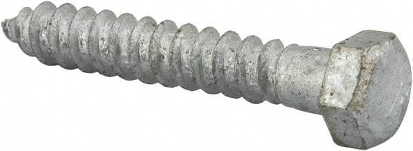 Value Collection - 3/8" Screw, 2-1/2" Length Under Head, Steel, Hex Head Lag Screw - Hot Dipped Galvanized, AISI 1006, ASME B18.2.1 Fastner, Grade 1006-1022 - USA Tool & Supply