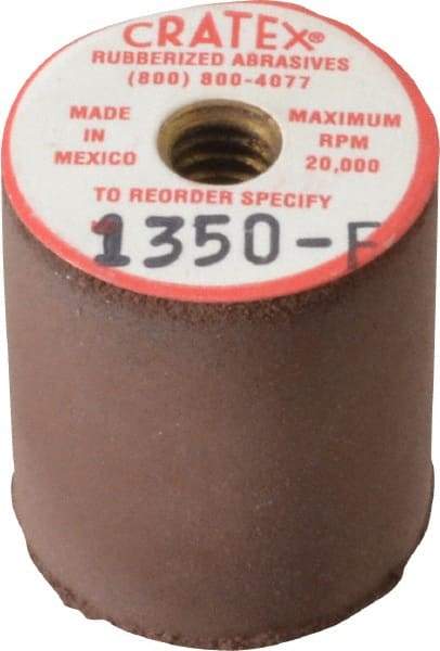 Cratex - 7/8" Max Diam x 1" Long, Cylinder, Rubberized Point - Fine Grade, Silicon Carbide, 1/4" Arbor Hole, Unmounted - USA Tool & Supply