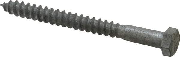 Value Collection - 3/8" Screw, 4" Length Under Head, Steel, Hex Head Lag Screw - Hot Dipped Galvanized, AISI 1006, ASME B18.2.1 Fastner, Grade 1006-1022 - USA Tool & Supply