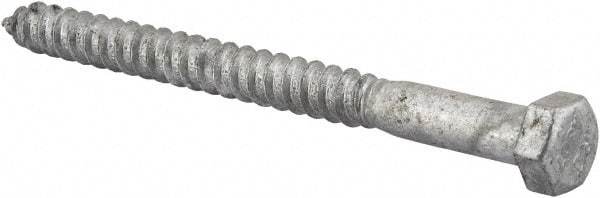 Value Collection - 3/8" Screw, 4-1/2" Length Under Head, Steel, Hex Head Lag Screw - Hot Dipped Galvanized, AISI 1006, ASME B18.2.1 Fastner, Grade 1006-1022 - USA Tool & Supply